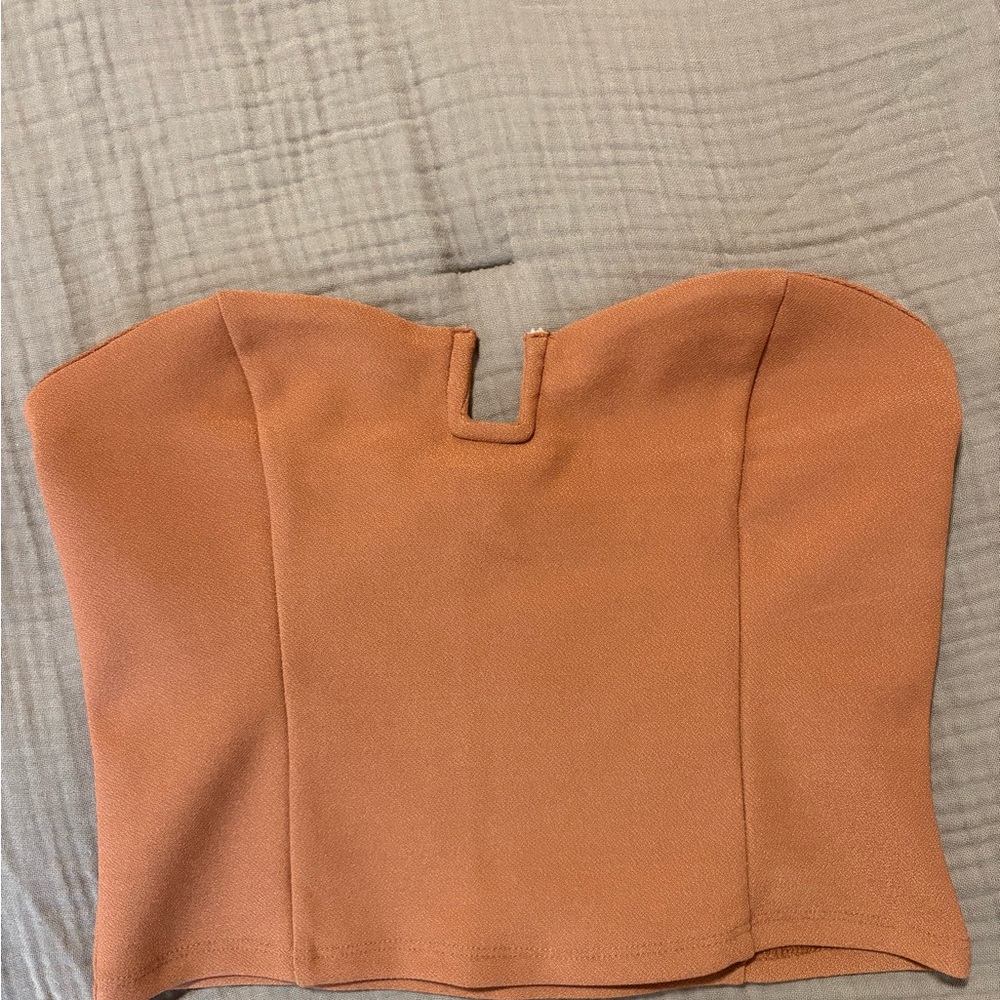 Abercrombie & Fitch Rust Brown Strapless Bustier Top